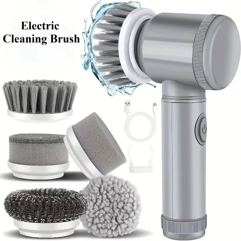 Magic Brush Cordless Spin Scrubber Electric Rechargeable with 5-in-1 Brush Heads for Deep Clean in Bathroom Kitchen Tile Grout
