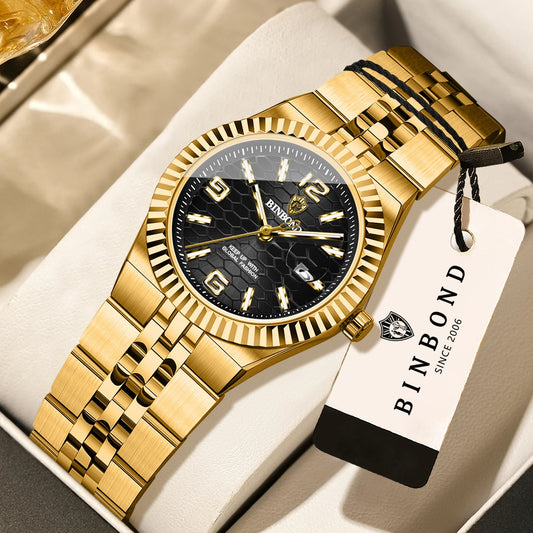 BINBOND Orginal Precise Quartz Watches For Women Luxury Luminous Waterproof Auto Date Ladies Watch Casual Female Reloj