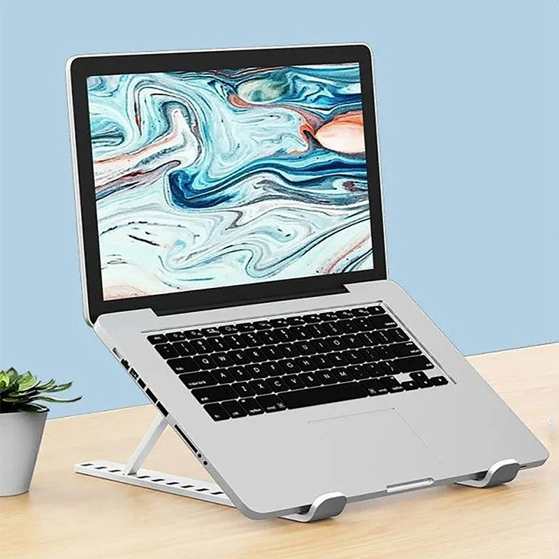 Easy-to-Adjust Laptop Stand for Macbook; Foldable and Non-slip Cooling Base for Laptop/Tablet/Phone