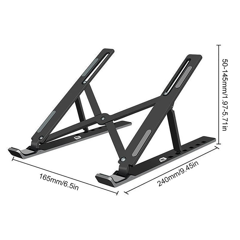 Easy-to-Adjust Laptop Stand for Macbook; Foldable and Non-slip Cooling Base for Laptop/Tablet/Phone