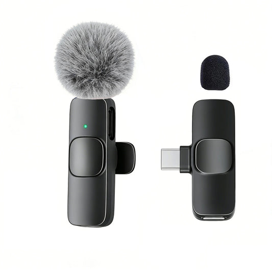 Type-C Port Professional Wireless Lavalier Microphone for Smartphones, Computers and Cameras, Plug and Play